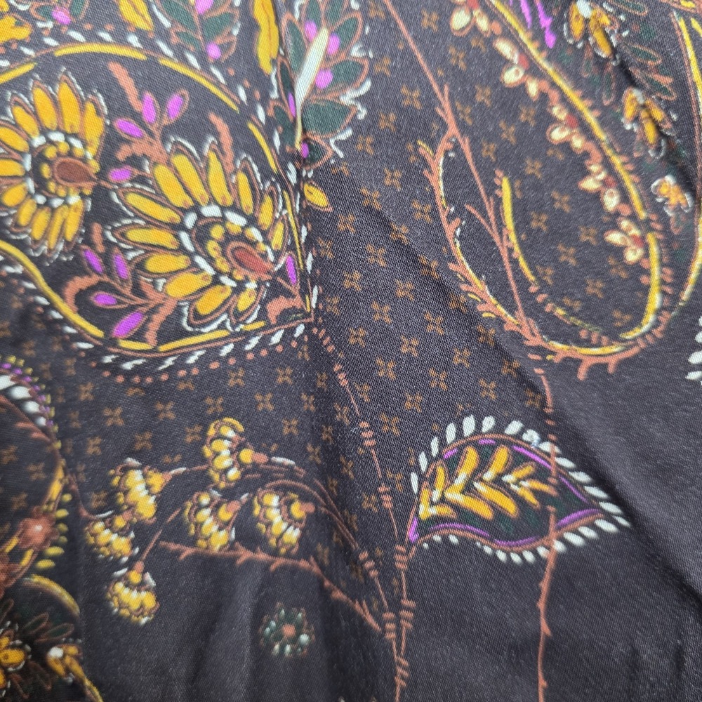 J. Jill Brown Floral Paisley Smocked Waist Boho Modest Cottage Midi Dress Size M - Picture 6 of 13
